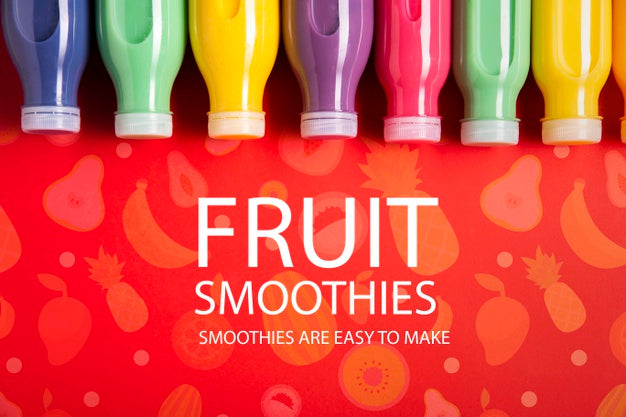 Free Fruit Smoothies Are Easy To Make Mock-Up Psd