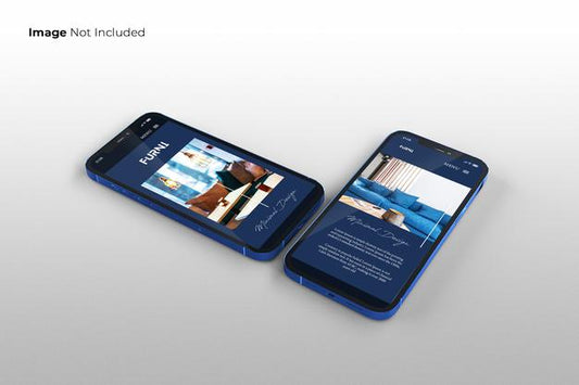 Free Full Screen Blue Smartphone Mockup Design Psd