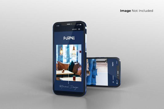 Free Full Screen Blue Smartphone Mockup Design Psd