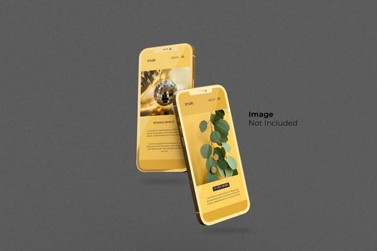 Free Full Screen Gold Smartphone Mockup Design Psd