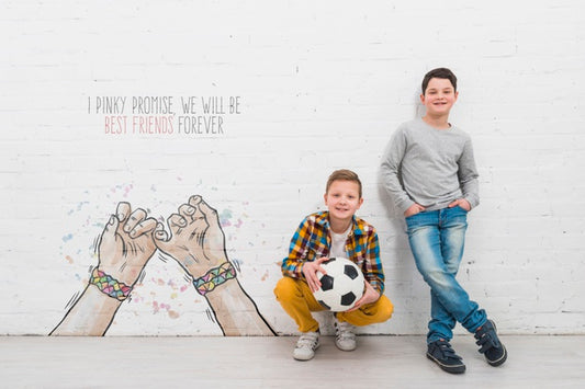 Free Full Shot Kids With Ball Outdoors Psd