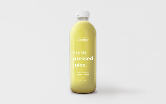 Free Fully Editable Green Juice Glass Bottle Mockup Psd