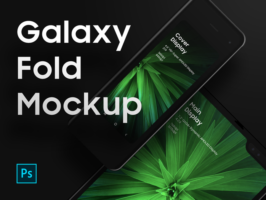 Free Galaxy Fold Psd Mockup