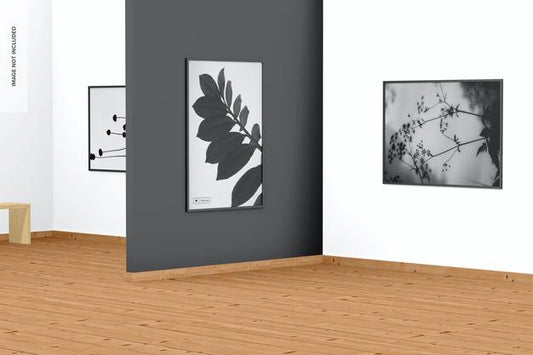 Free Gallery Frame Mockup, Perspective Psd