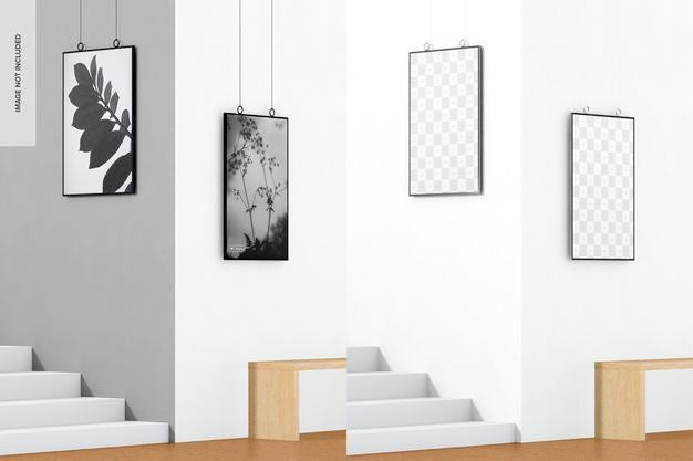 Free Gallery Frame Mockup, Right View Psd