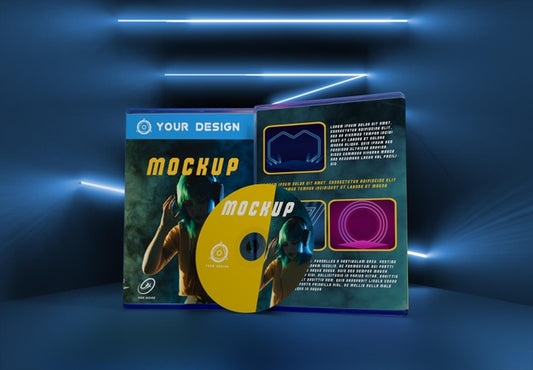 Free Gaming Abstract Packaging And Cd Mockup Psd