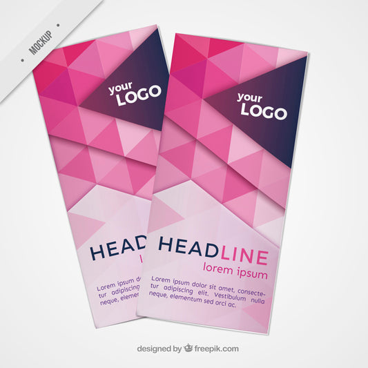Free Geometrical Leaflet With Triangles Psd