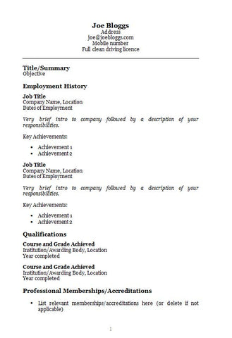 easy resume samples