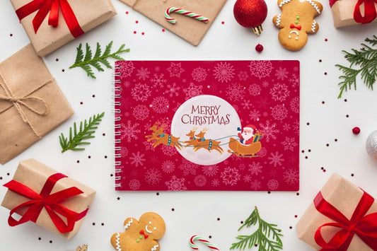 Free Gift Boxes With Gingerbread For Festive Christmas Psd