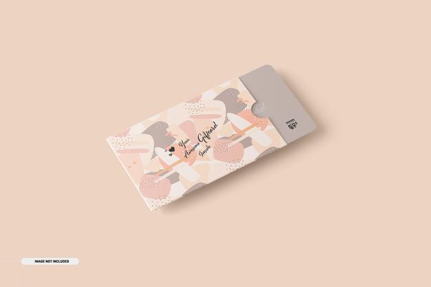 Free Gift Card Mockup With Card Holder Psd