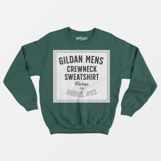Free Gildan Mens Crewneck Sweatshirt 03 Psd