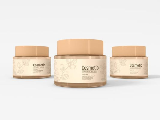 Free Glass Cosmetic Container Packaging Mockup Psd