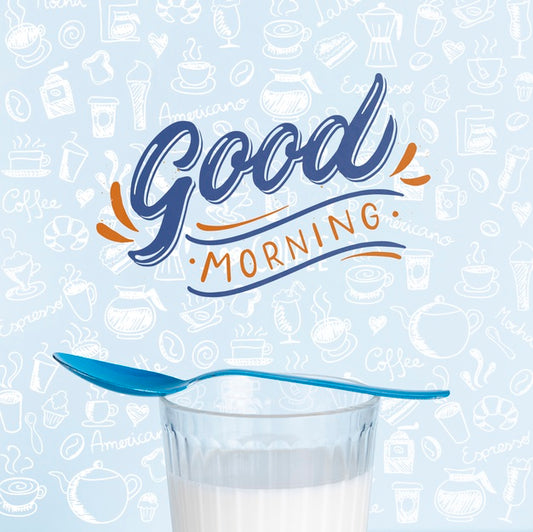 Free Glass Of Milk For Breakfast On Table Psd