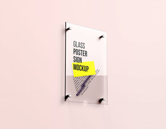 Free Glass Poster Mockup