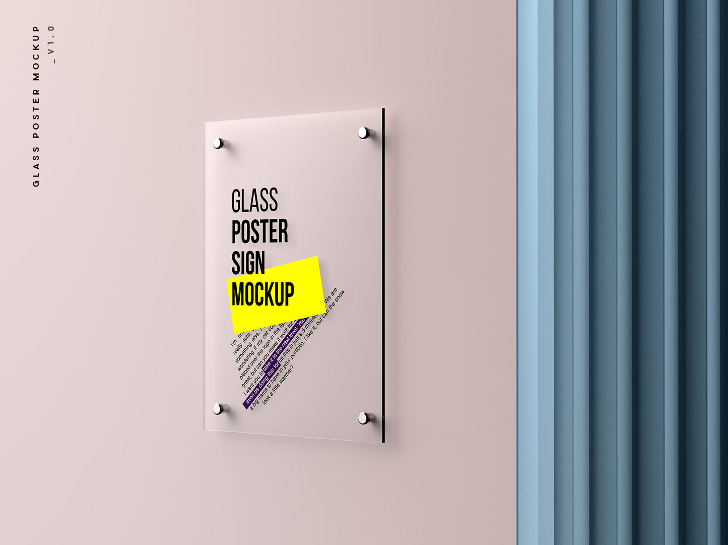 Free Glass Poster Mockup