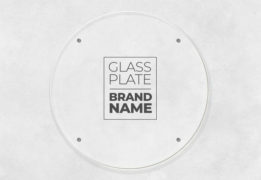 Free Glass Round Plate For Brand Mockup Psd
