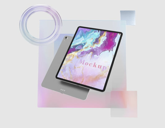 Free Glass Transparent Support With Tablet Psd