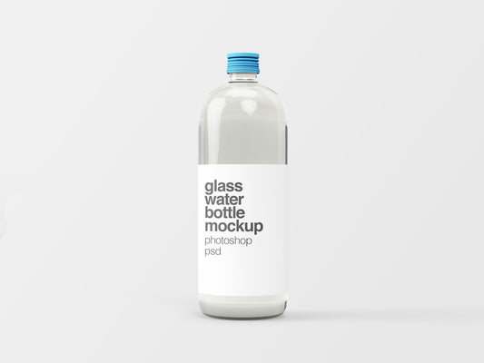 Free Glass Water Bottle Mockup