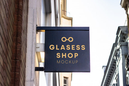 Free Glasses Shop Signboard Mockup Psd