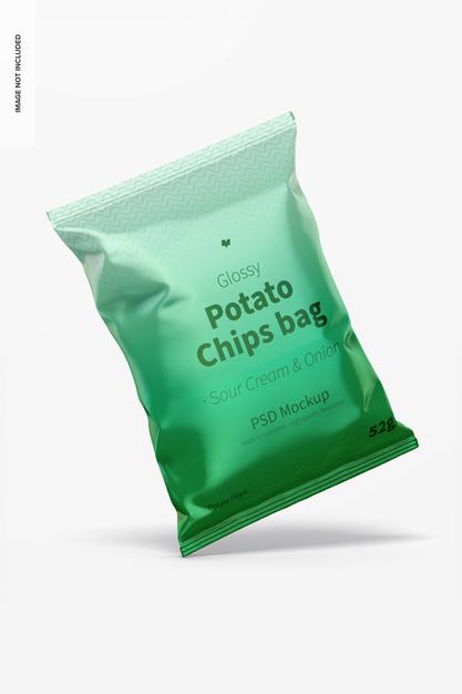 Free Glossy Chips Bag Mockup Psd