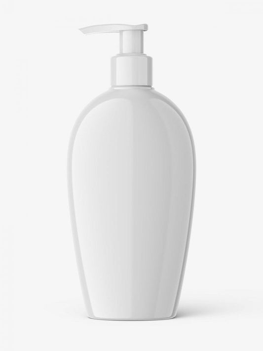 Free Glossy Cosmetic Bottle With Pump Mockup