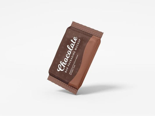 Free Glossy Foil Chocolate Bar Packaging Mockup Psd