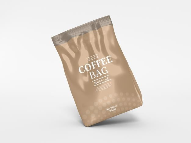 Free Glossy Foil Coffee Bag Packaging Mockup Psd