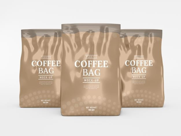 Free Glossy Foil Coffee Bag Packaging Mockup Psd