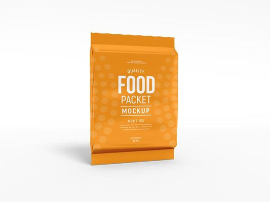 Free Glossy Foil Food Packet Mockup Psd
