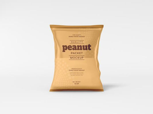Free Glossy Foil Peanut Packaging Mockup Psd