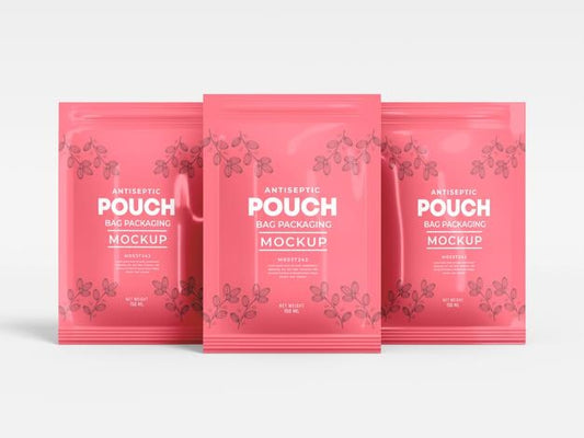Free Glossy Foil Pouch Bag Packaging Mockup Psd