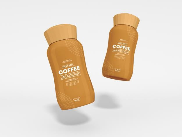 Free Glossy Instant Coffee Jar Packaging Mockup Psd