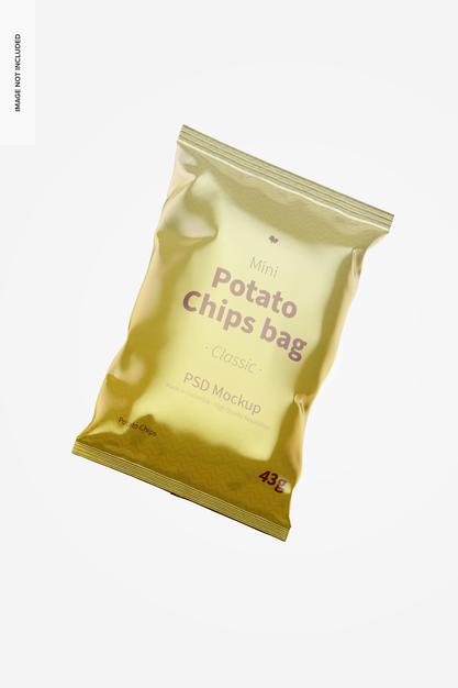 Free Glossy Mini Potato Chips Bag Mockup Psd