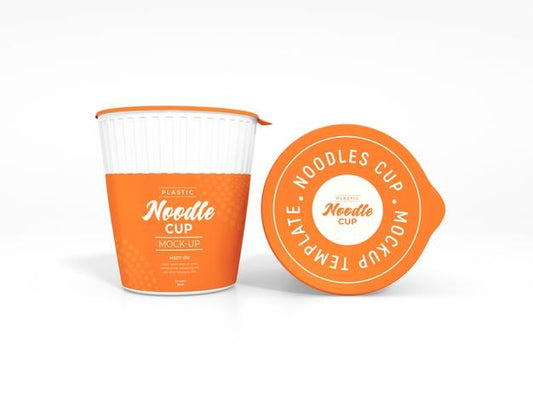 Free Glossy Plastic Noodle Cup Packaging Mockup Psd