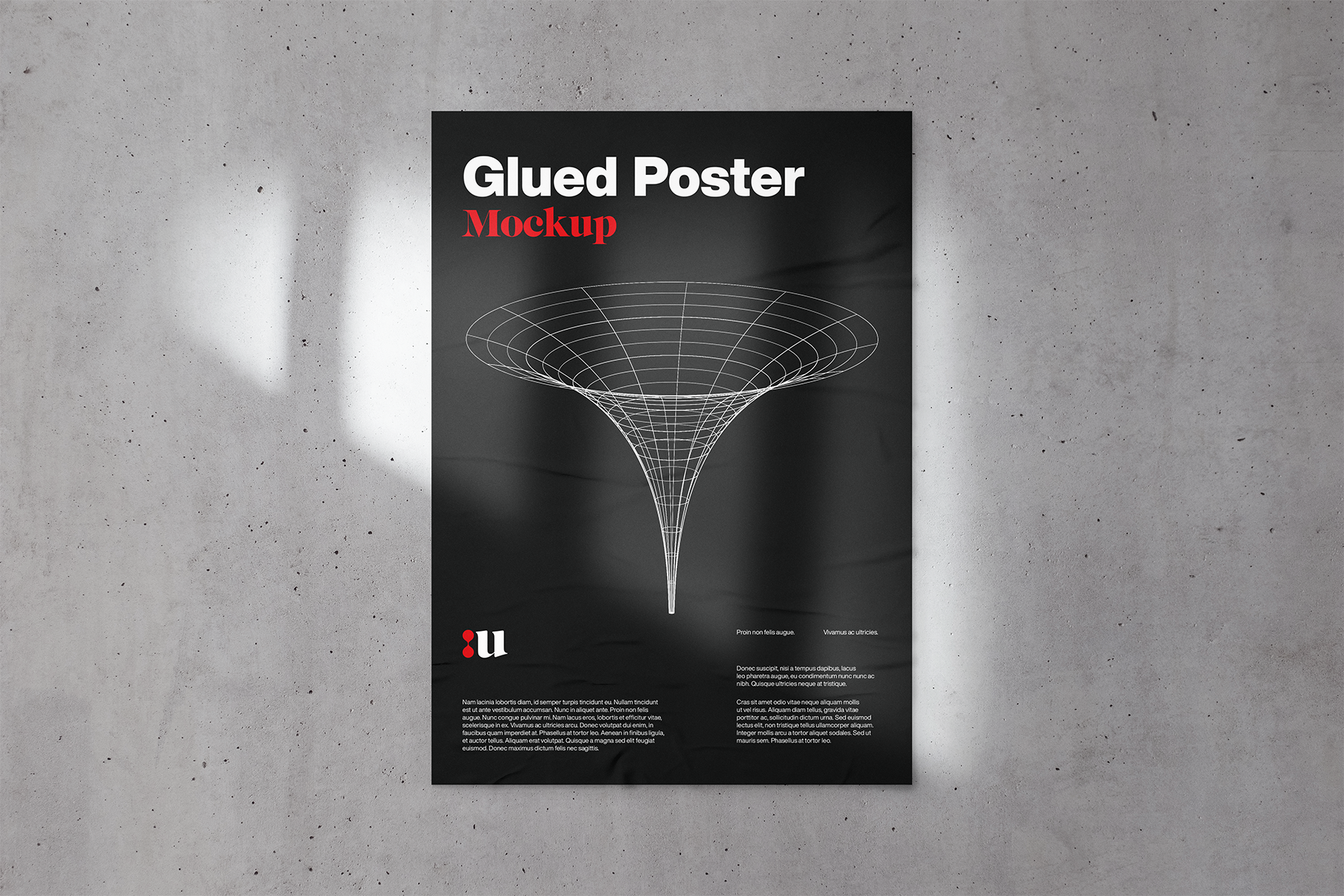 Free Glued Poster Mockup