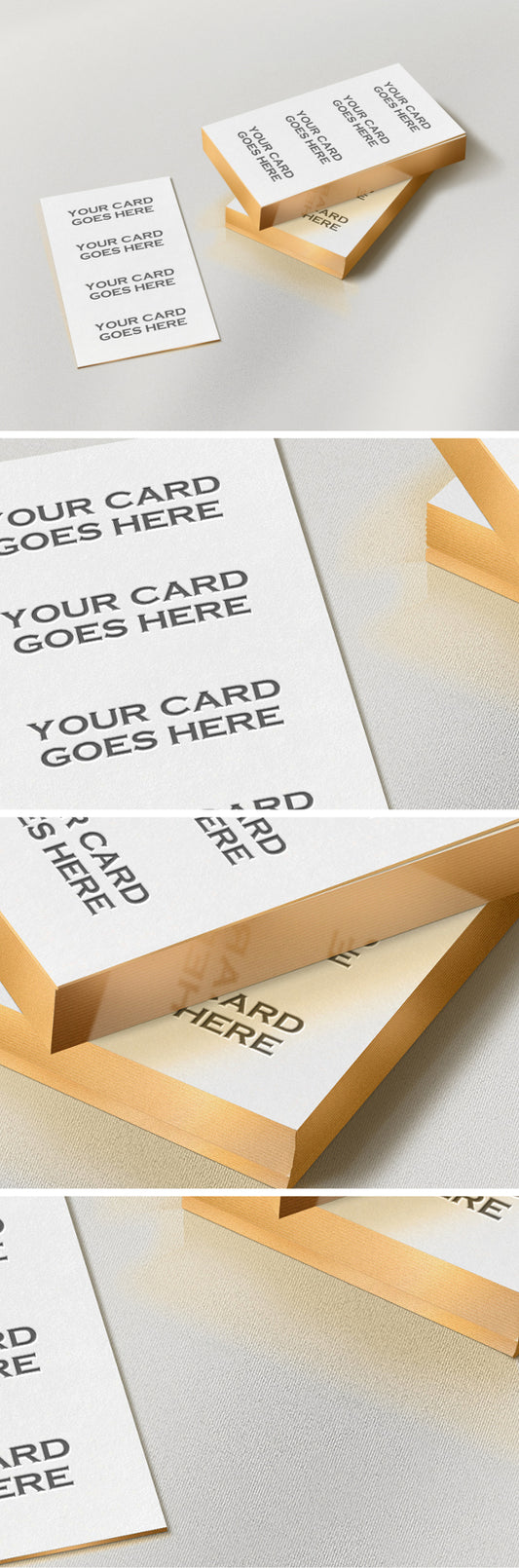 Free Gold Edge Business Cards Mockup