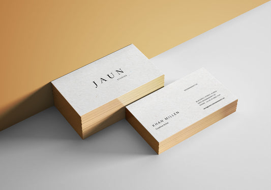 Free Gold Edges Business Card Mockup