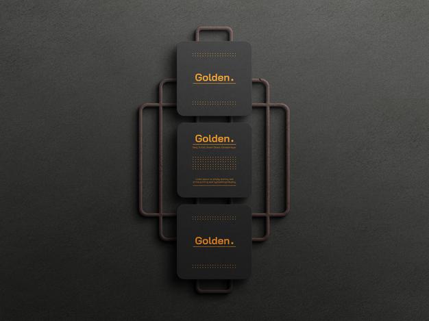 Free Gold Foil Luxury Business Card Mockup Psd