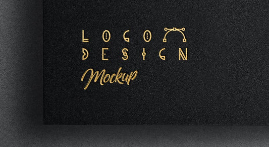 Free Gold Foil Printed Paper Logo Mockup Psd