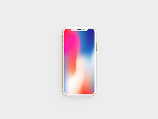 Free Gold Front View Iphone X Mockup