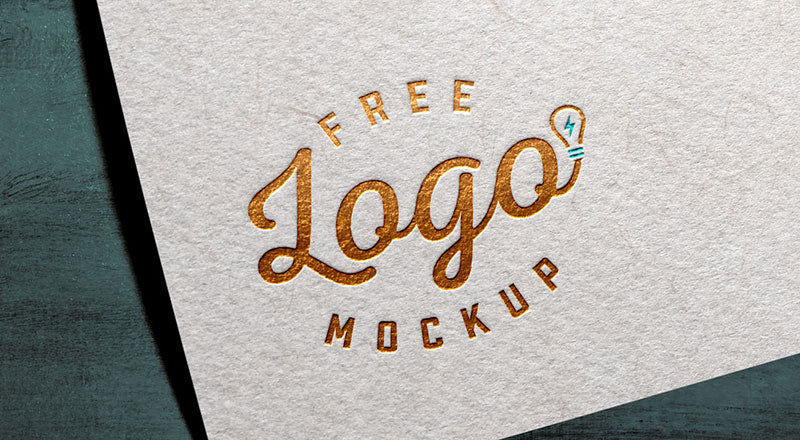 Free Gold / Silver Foil Textured Card Logo Mockup Psd