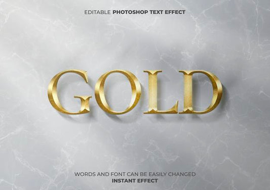 Free Gold Text Effect Psd