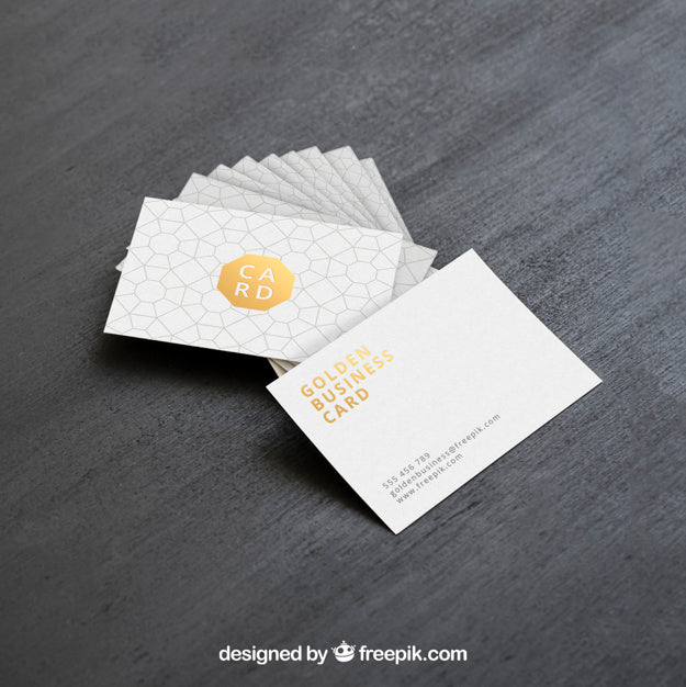 Free Golden Clean Business Card Mockup