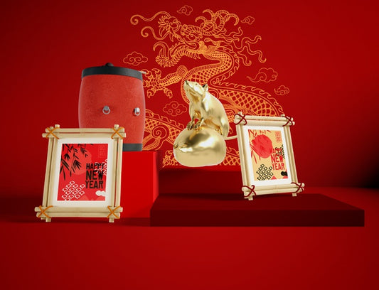 Free Golden Rat Chinese New Year Illustration Psd