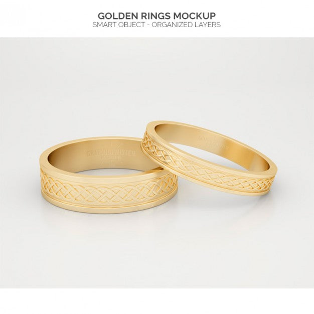 Free Golden Rings Mock Up Psd