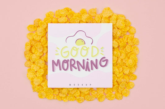 Free Good Morning Message With Cereals Psd