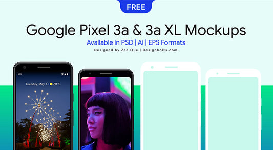 Free Google Pixel 3A & Pixel 3A Xl Mockup Psd, Ai & Eps