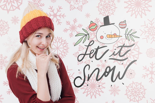 Free Gorgeous Young Woman With Winter Hat Psd