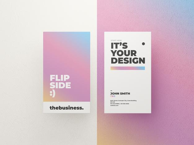 Free Gradient Business Card Mockup Template Psd