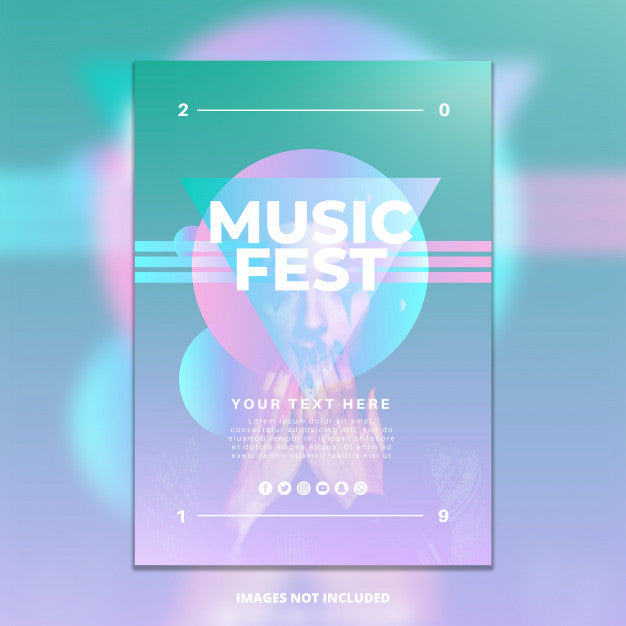 Free Gradient Music Festival Poster Template Psd